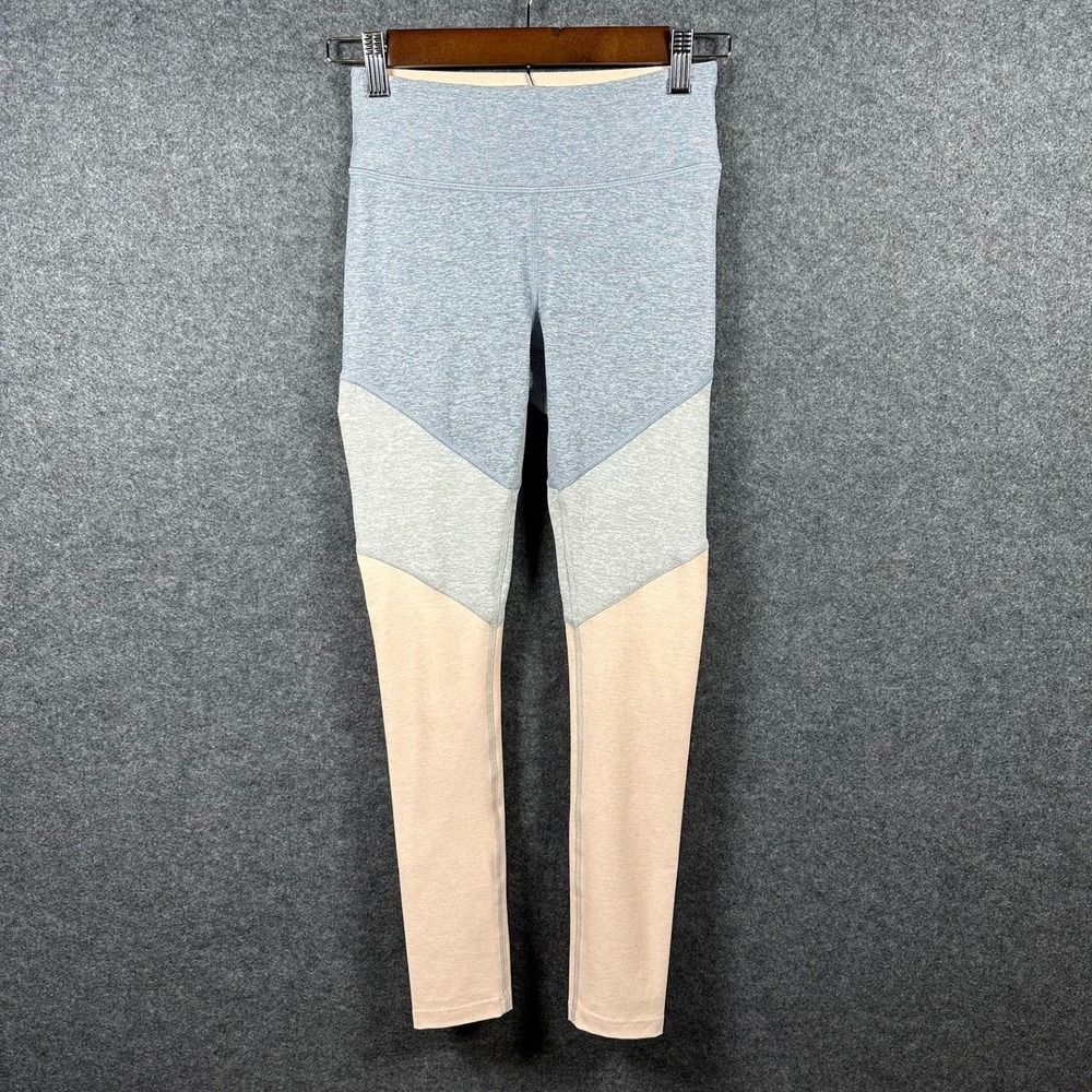 Outdoor Voices Women's XS Colorblock Athletic Leggings Activewear Pink Blue Gray